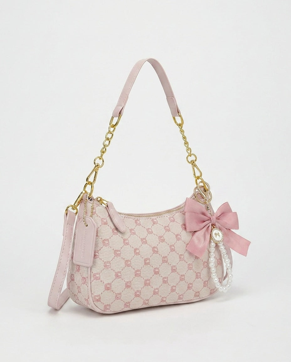 Chain Strap Crescent Shoulder Bag