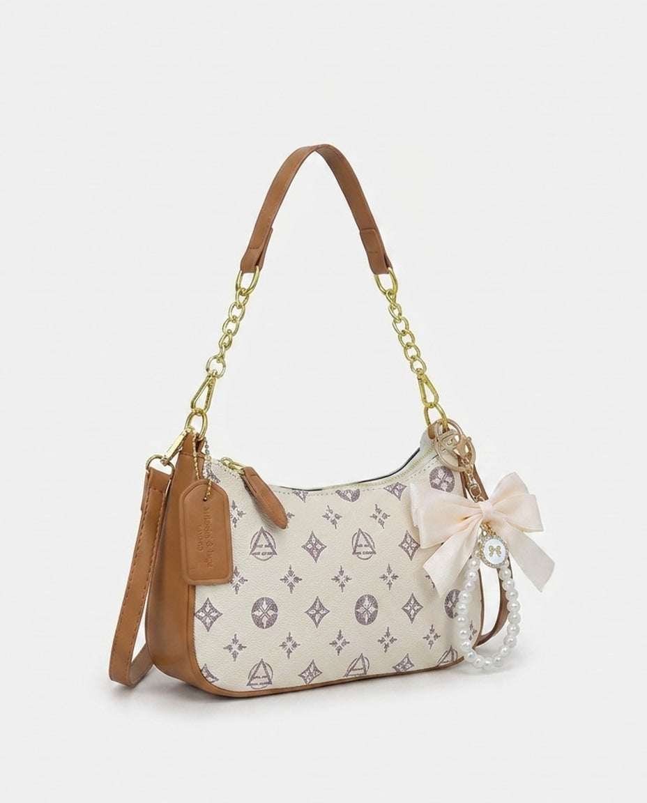 Chain Strap Crescent Shoulder Bag
