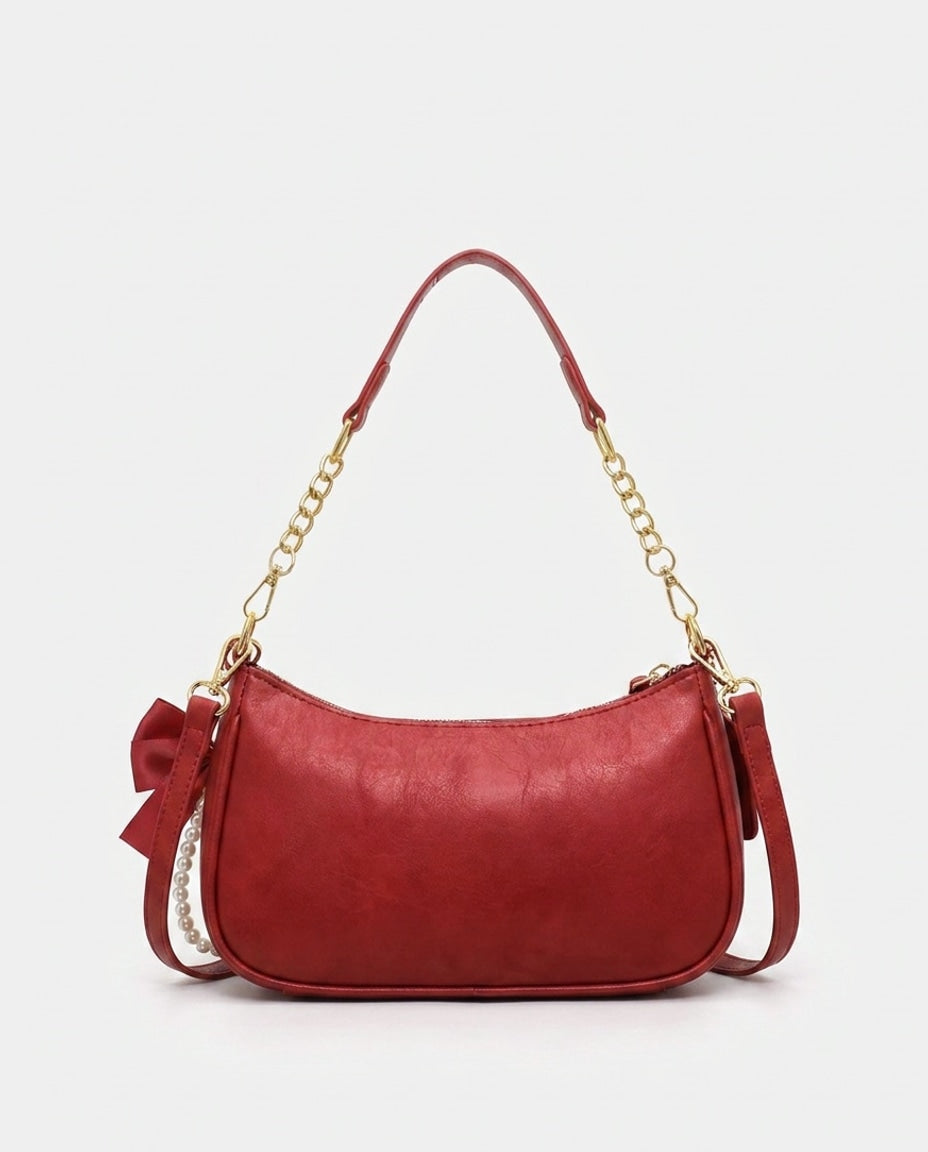 Chain Strap Crescent Shoulder Bag