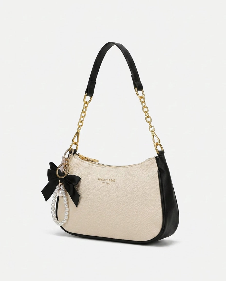Chain Strap Crescent Shoulder Bag