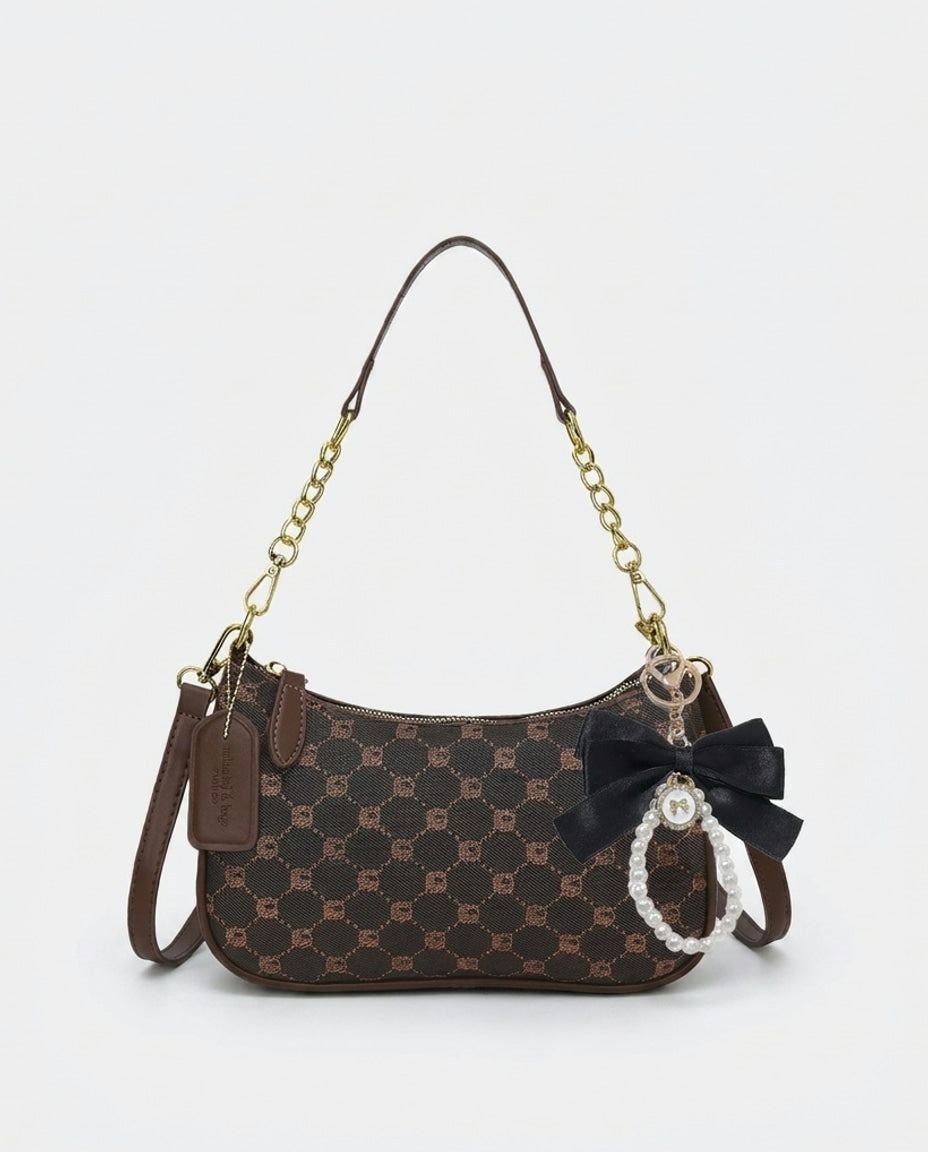 Chain Strap Crescent Shoulder Bag