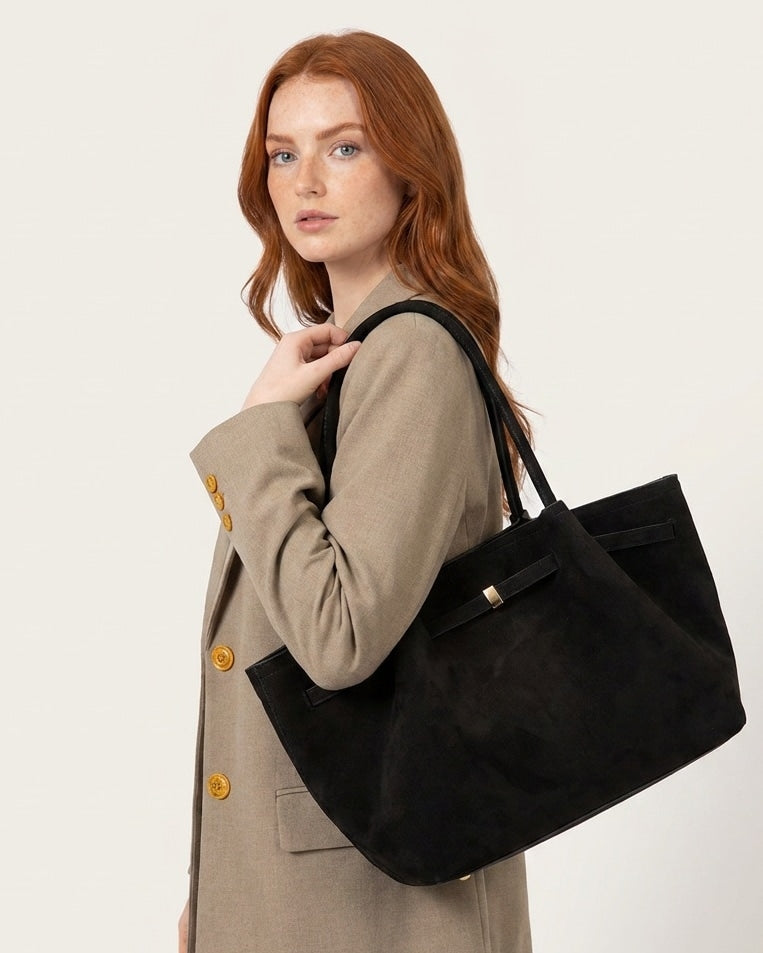 Soft Pleated Winged Tote Bag