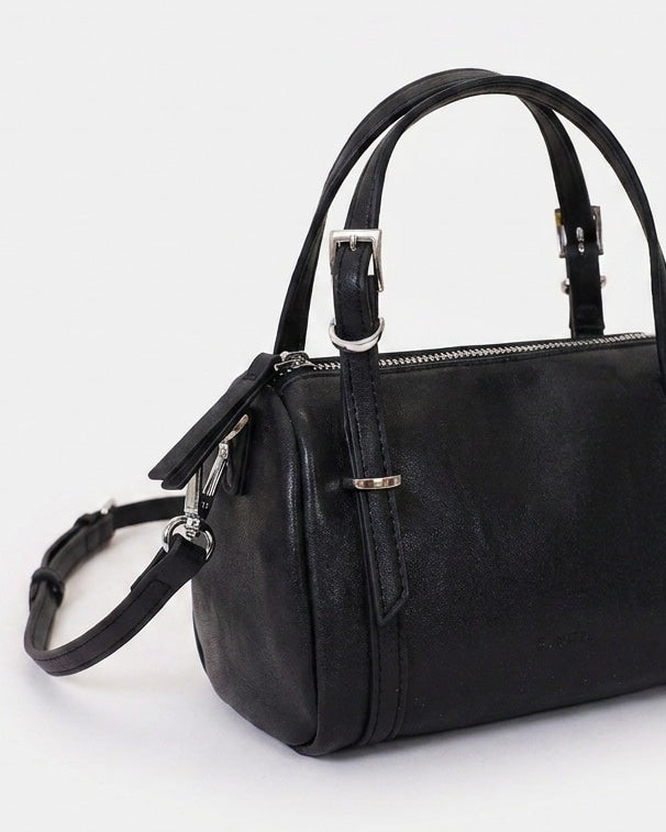 Structured Barrel Top Handle Bag