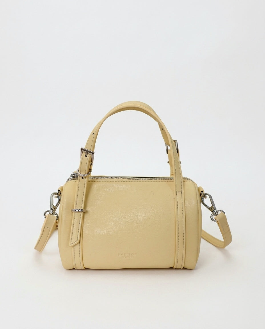 Structured Barrel Top Handle Bag