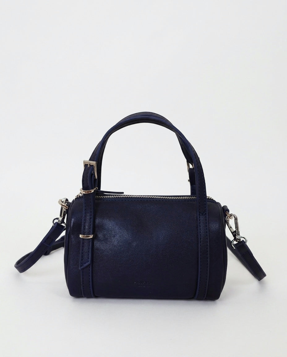 Structured Barrel Top Handle Bag