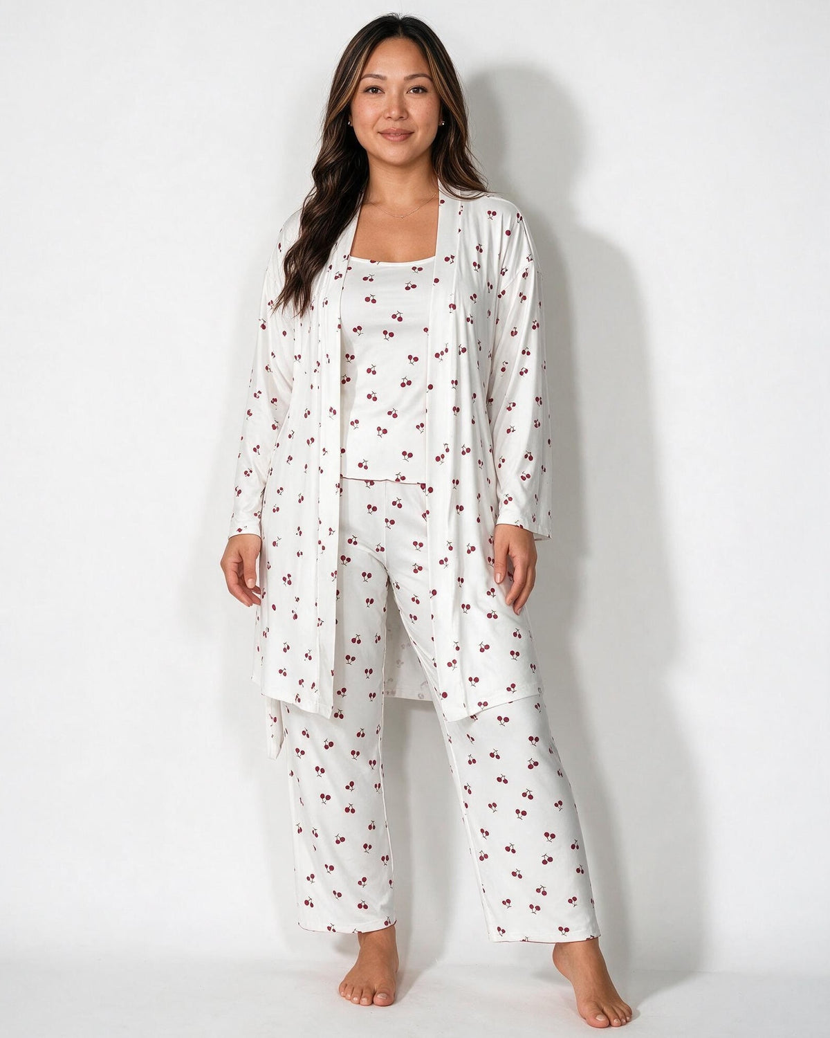Satin Plus Size Pyjama Robe Set