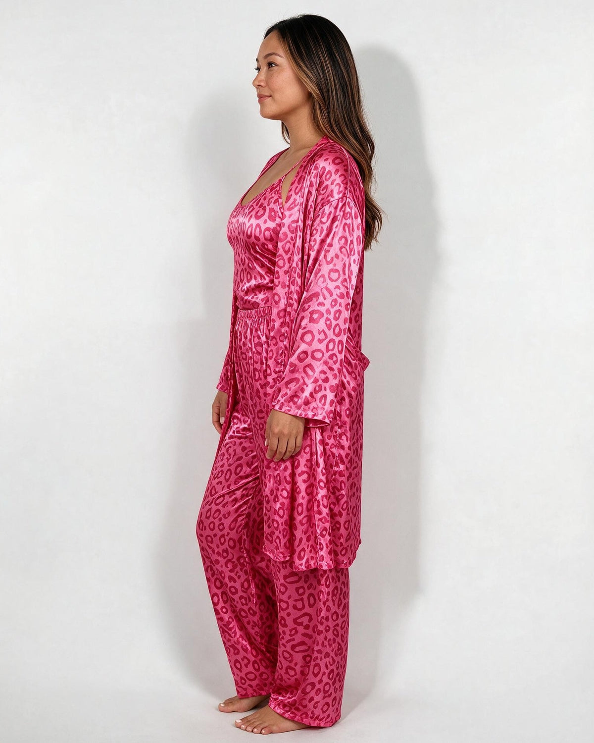 Satin Plus Size Pyjama Robe Set