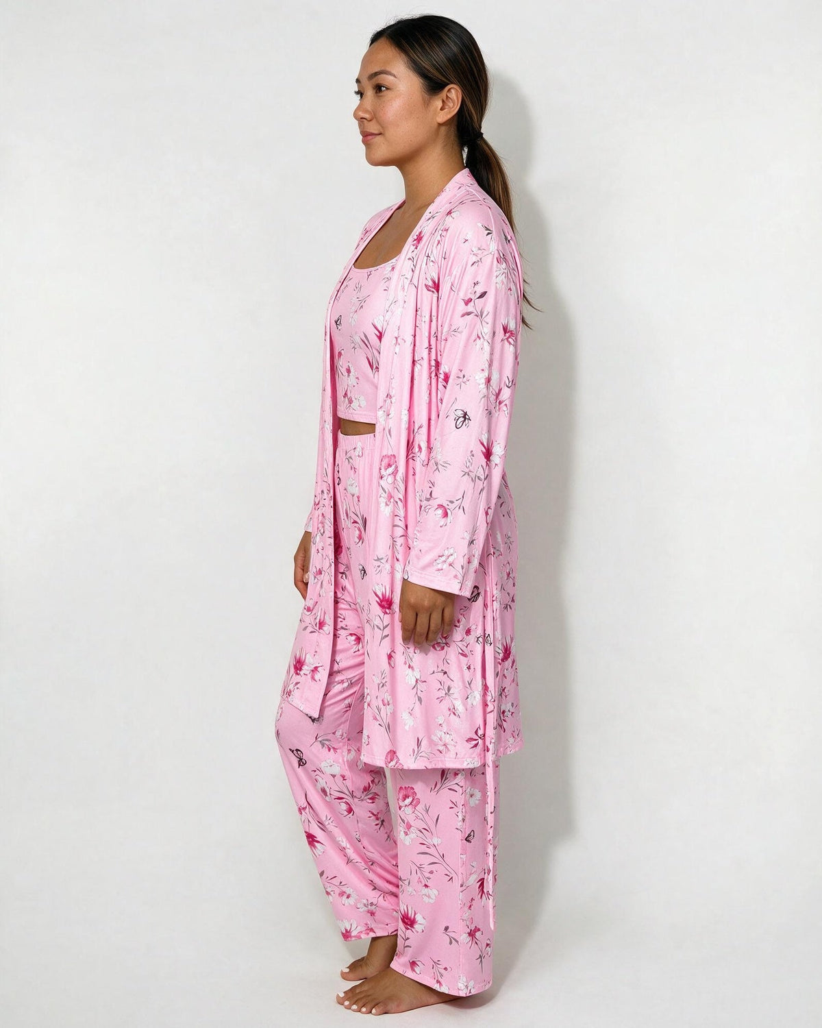 Satin Plus Size Pyjama Robe Set