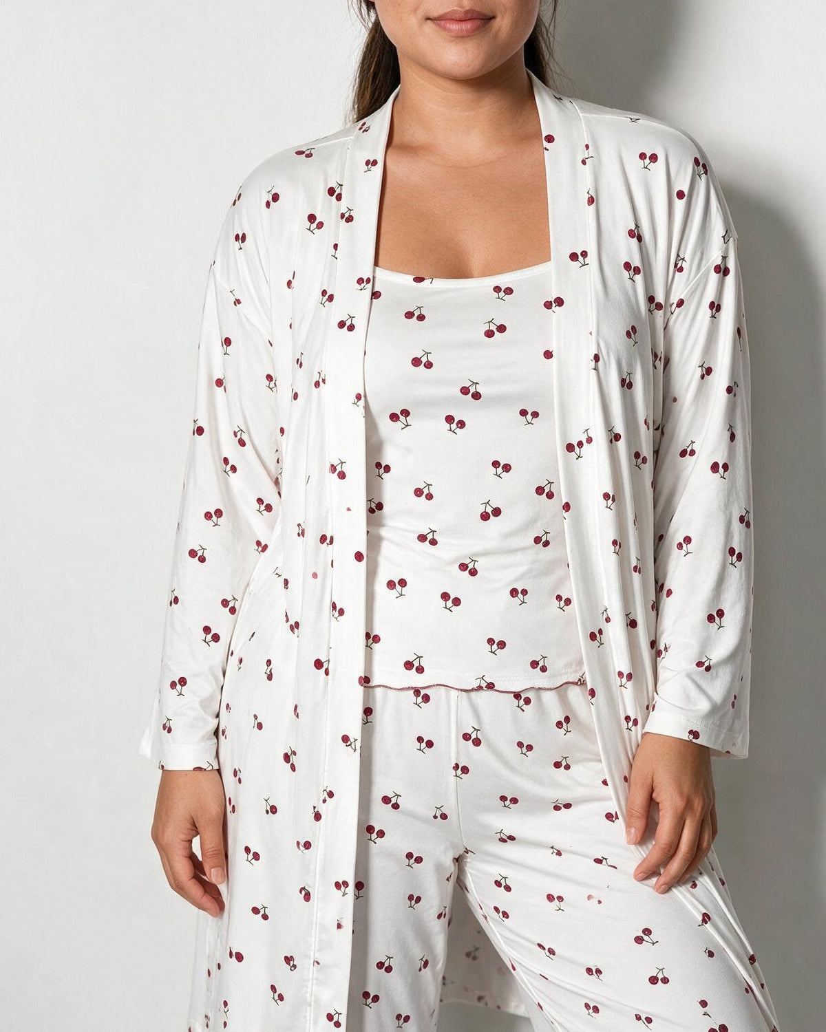 Satin Plus Size Pyjama Robe Set