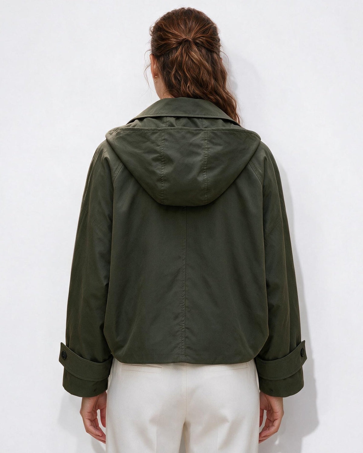 Hooded Cropped Trench Jacket