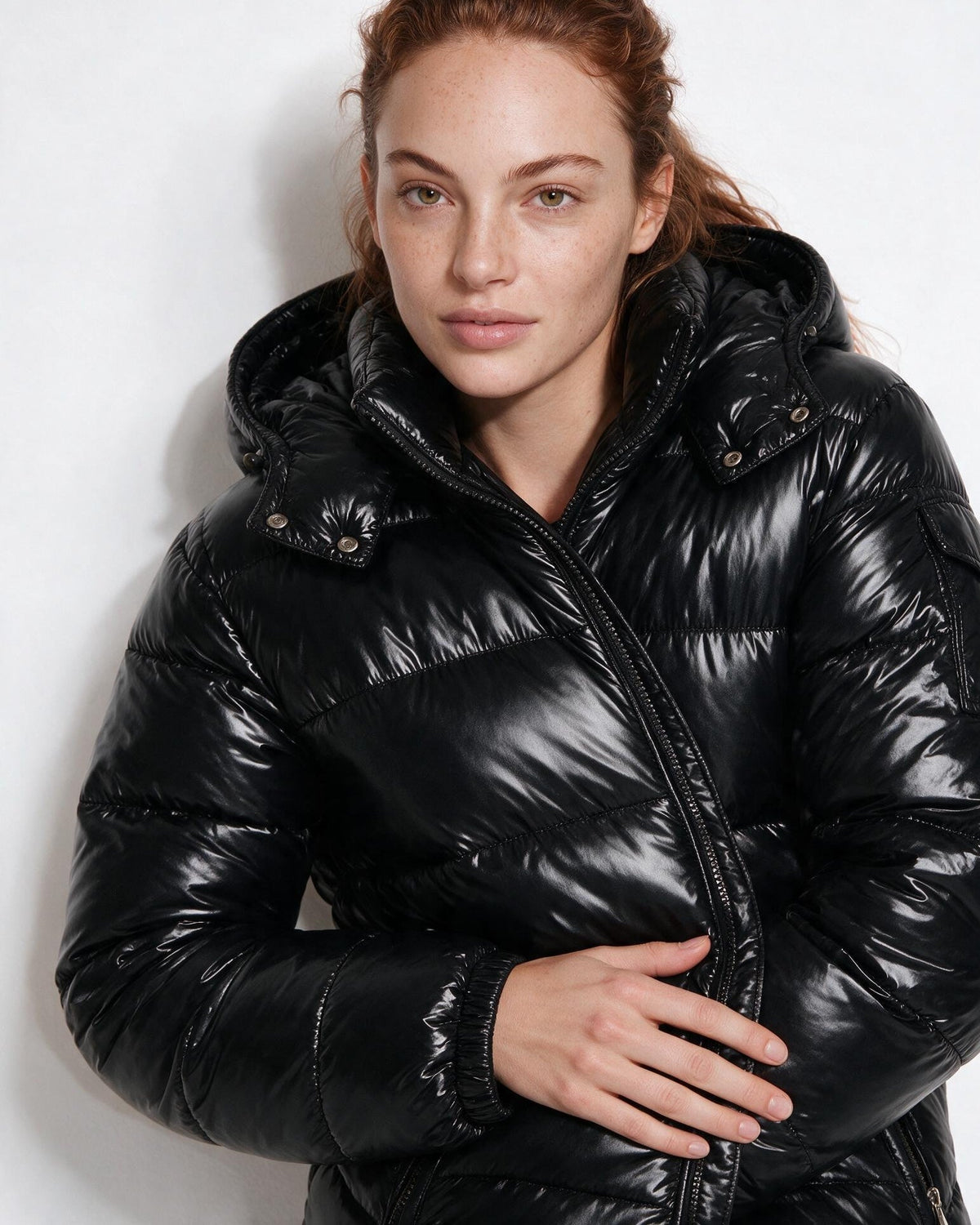 Hooded High-Shine Puffer Jacket