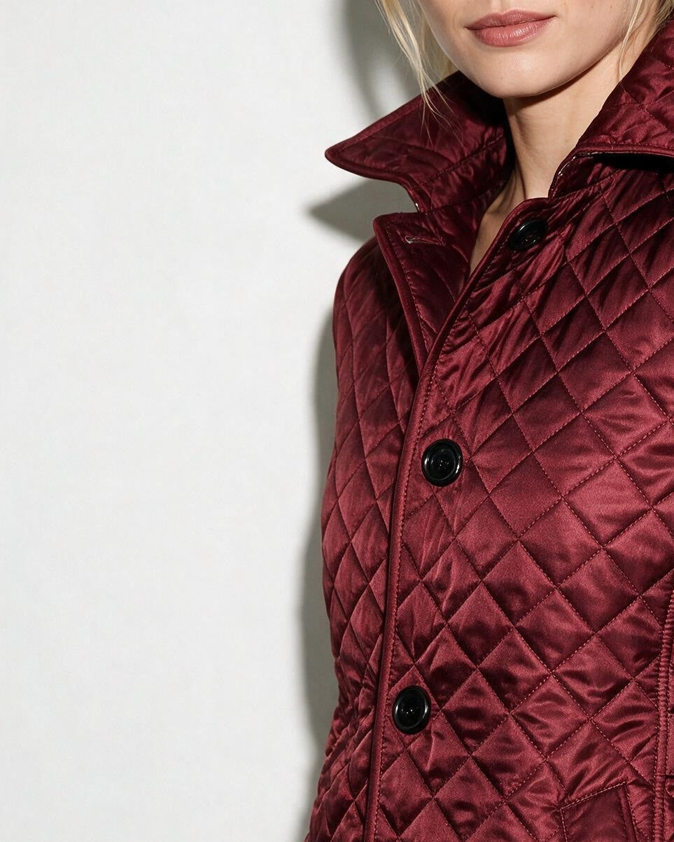 Diamond Quilted Point Collar Jacket