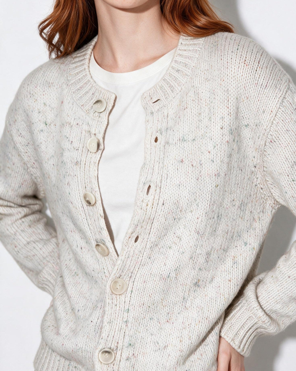 Wool Flecked Cropped Cardigan