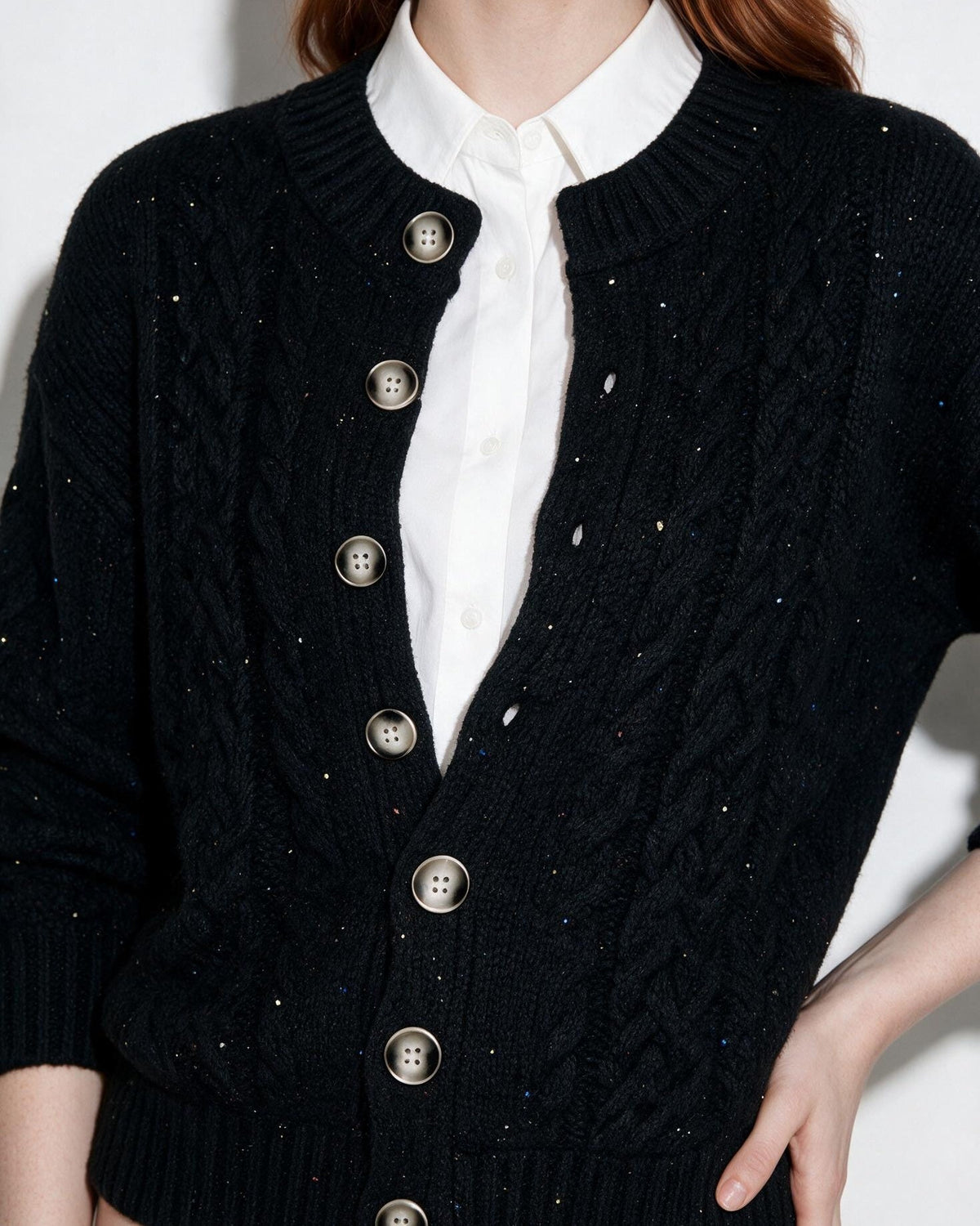 Wool Flecked Cropped Cardigan