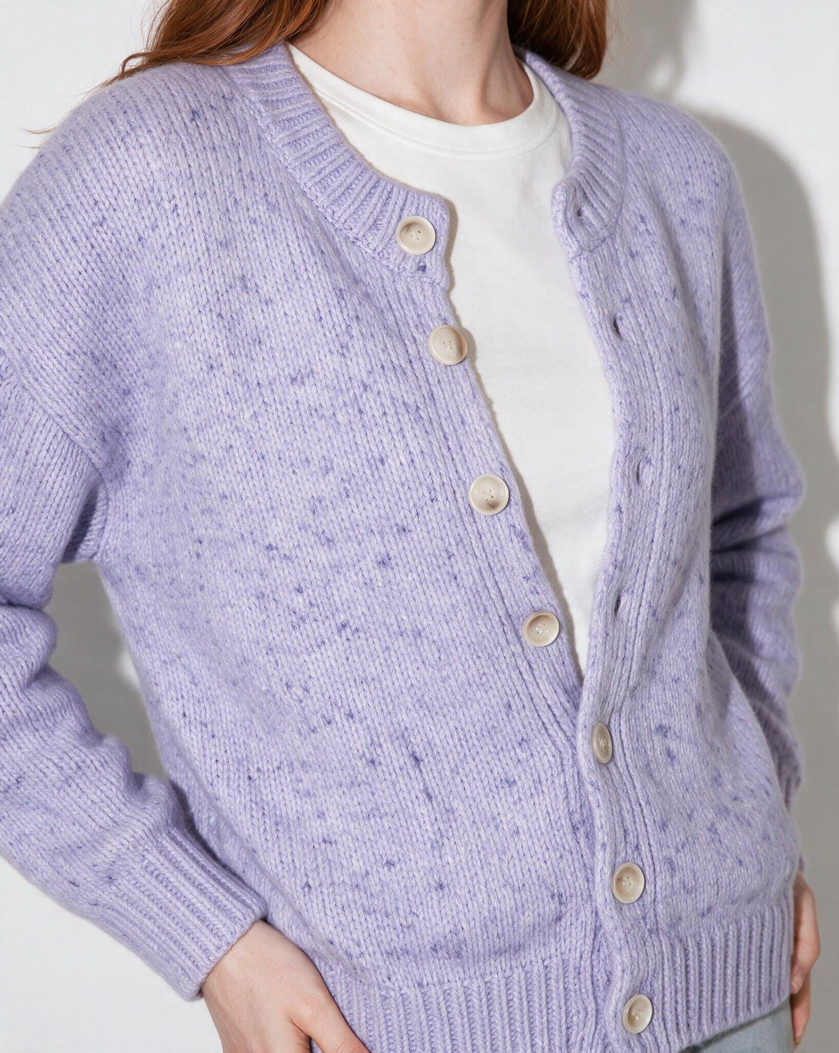 Wool Flecked Cropped Cardigan