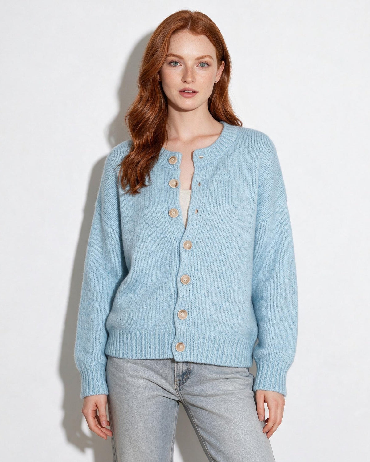 Wool Flecked Cropped Cardigan