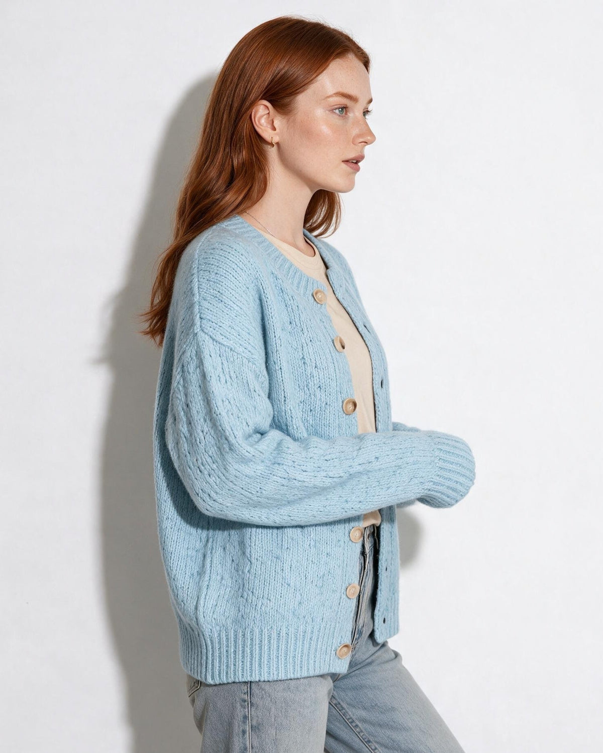 Wool Flecked Cropped Cardigan