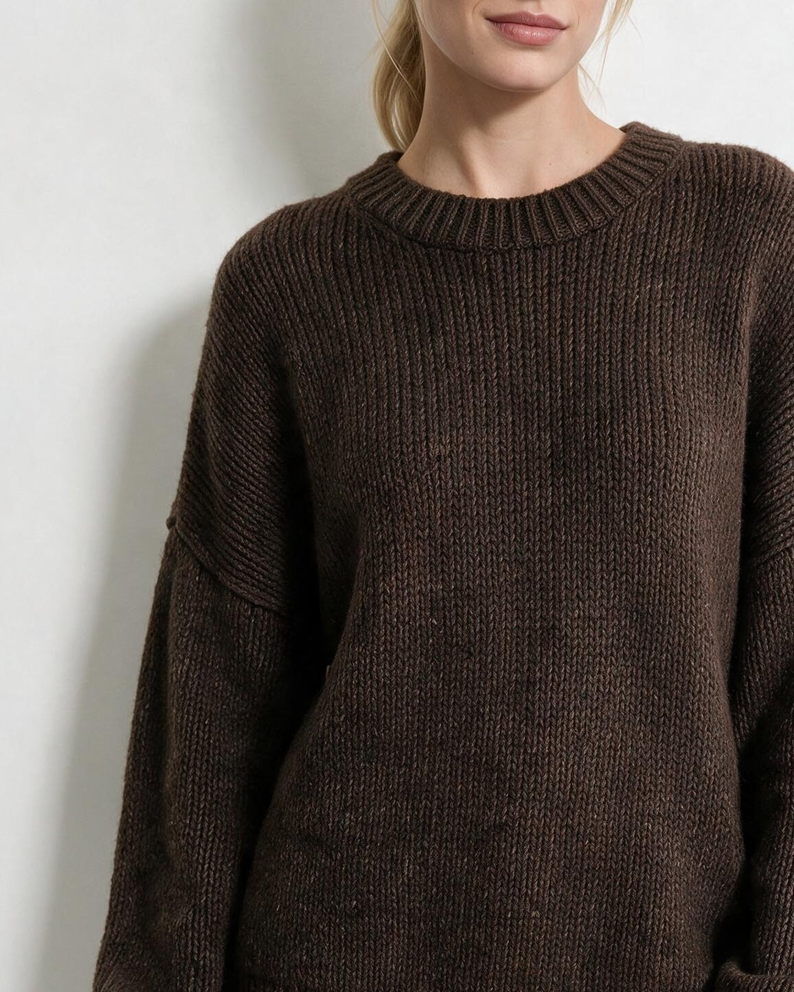 Dropped Shoulder Balloon Sleeve Jumper