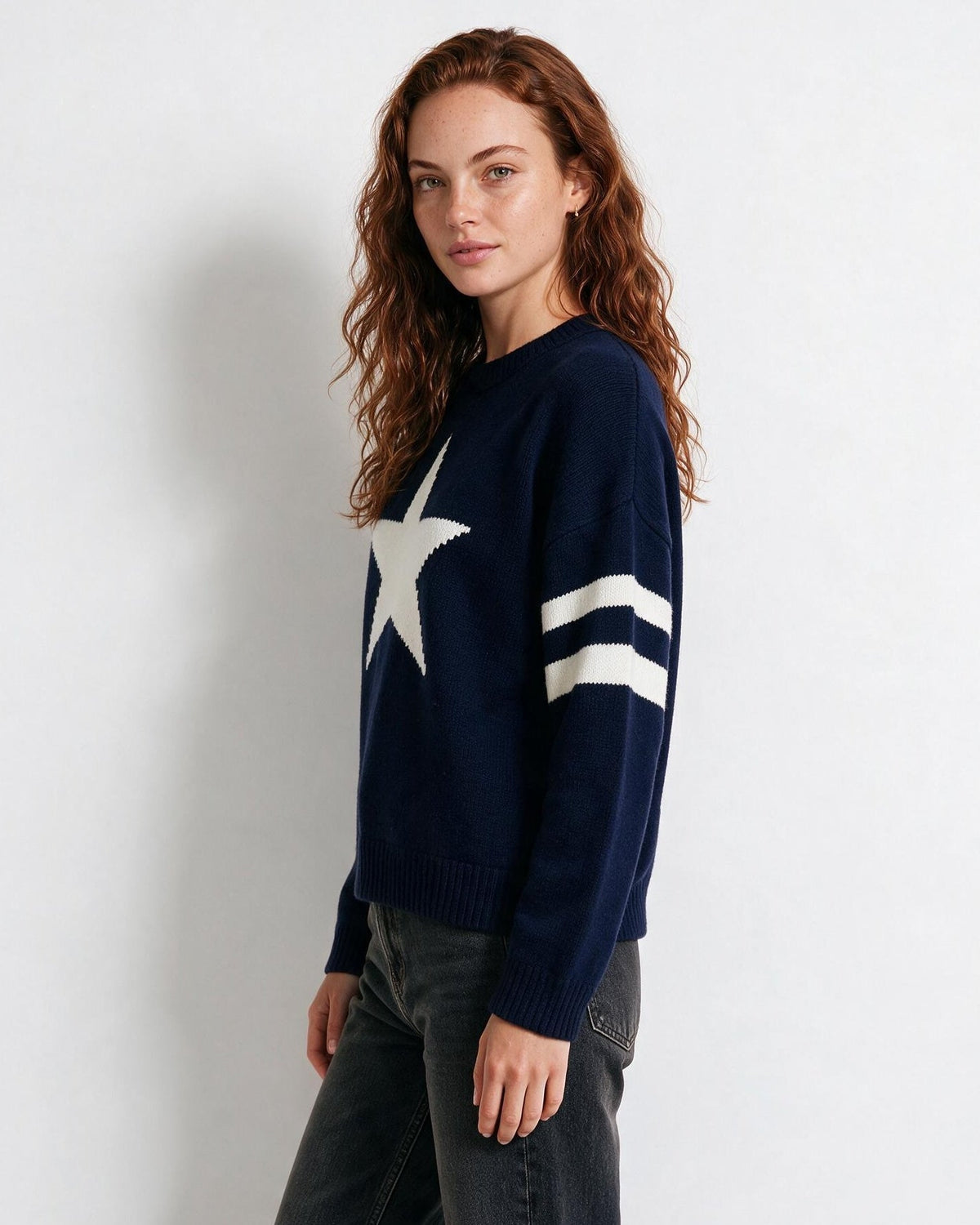 Star Intarsia Varsity Stripe Jumper