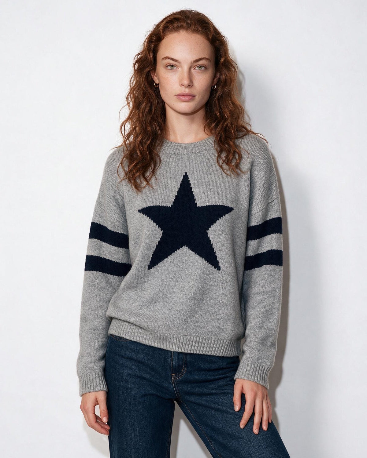 Star Intarsia Varsity Stripe Jumper