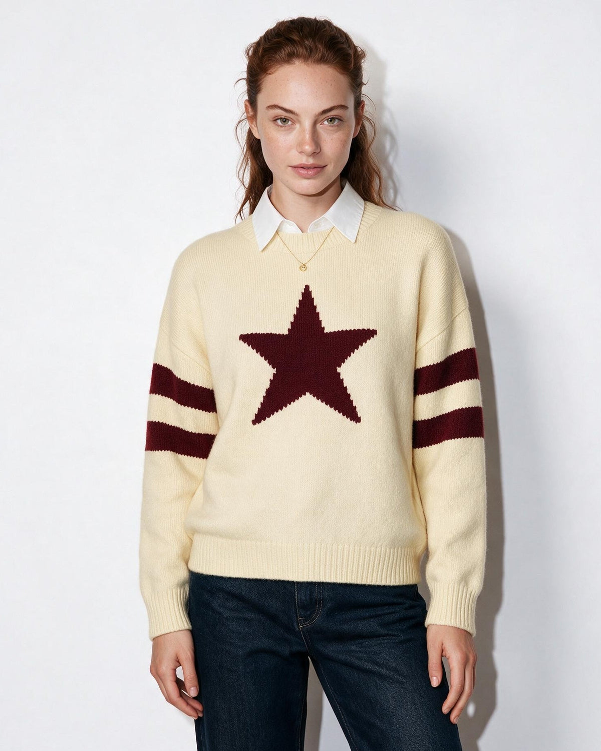 Star Intarsia Varsity Stripe Jumper