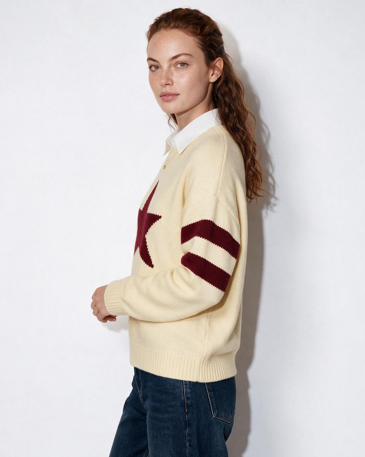 Star Intarsia Varsity Stripe Jumper