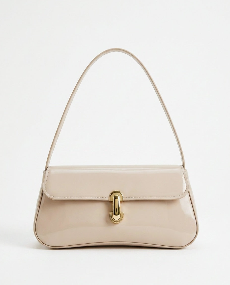 Clasp Baguette Shoulder Bag