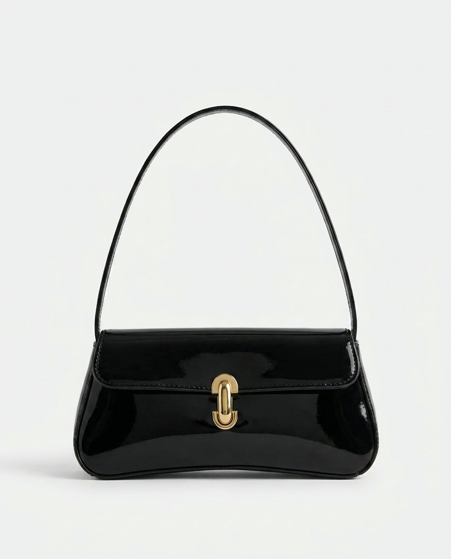 Clasp Baguette Shoulder Bag