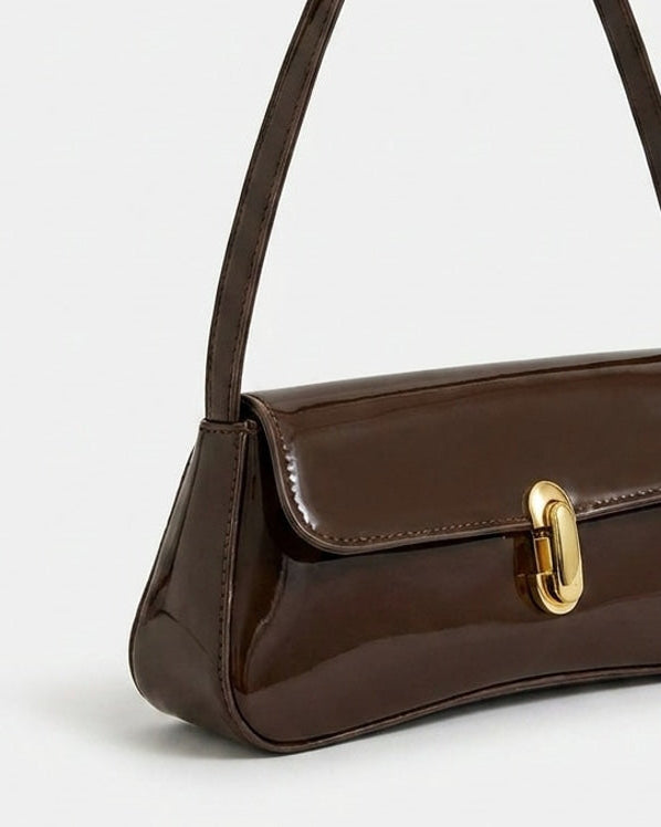 Clasp Baguette Shoulder Bag