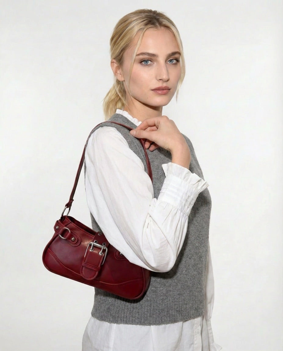 Buckle-Strap Mini Shoulder Bag