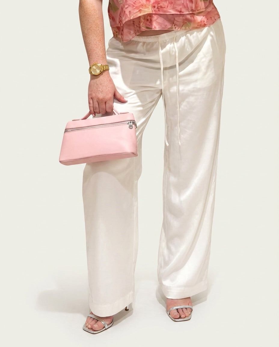 Padlock Charm Structured Crossbody Bag