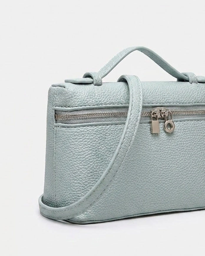 Padlock Charm Structured Crossbody Bag