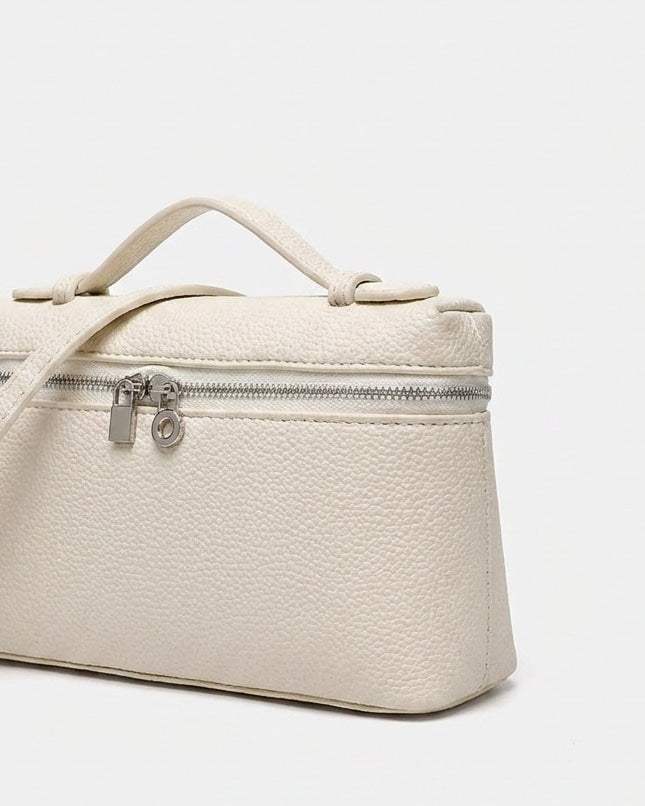 Padlock Charm Structured Crossbody Bag