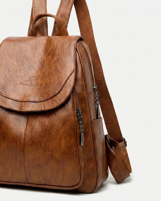 Curved Flap Structured Backpack