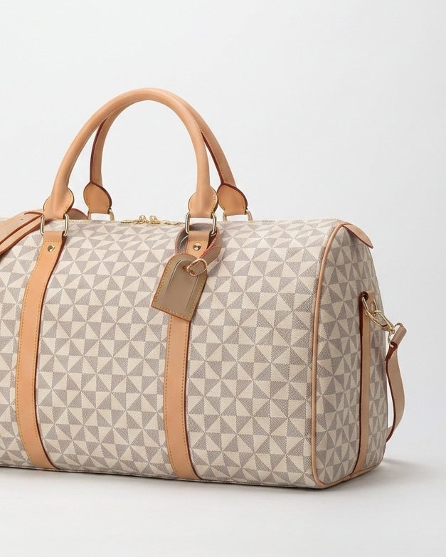 Geometric Print Structured Duffle Bag