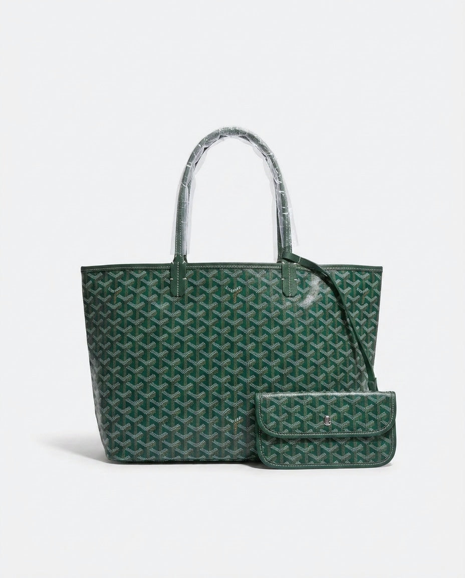 Chevron Print Structured Tote Bag
