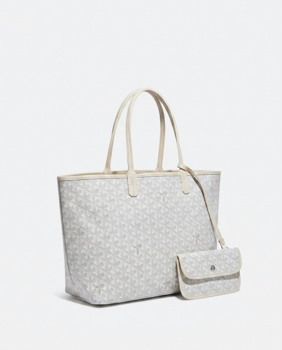 Chevron Print Structured Tote Bag