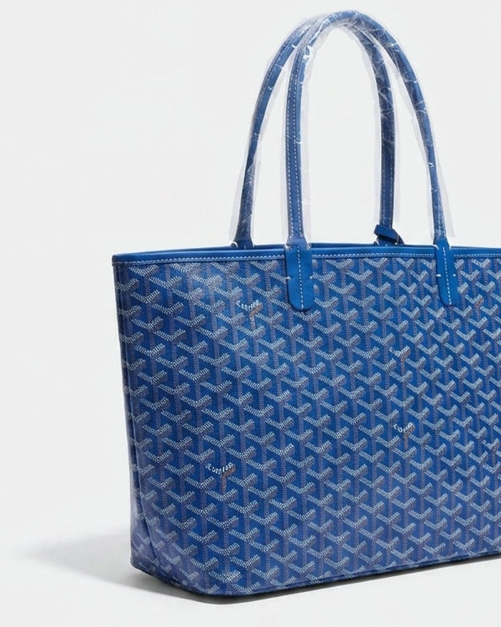 Chevron Print Structured Tote Bag