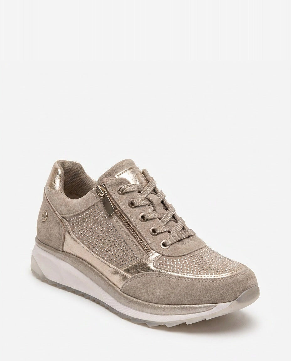 Metallic Snake-Print Chunky-Sole Trainers