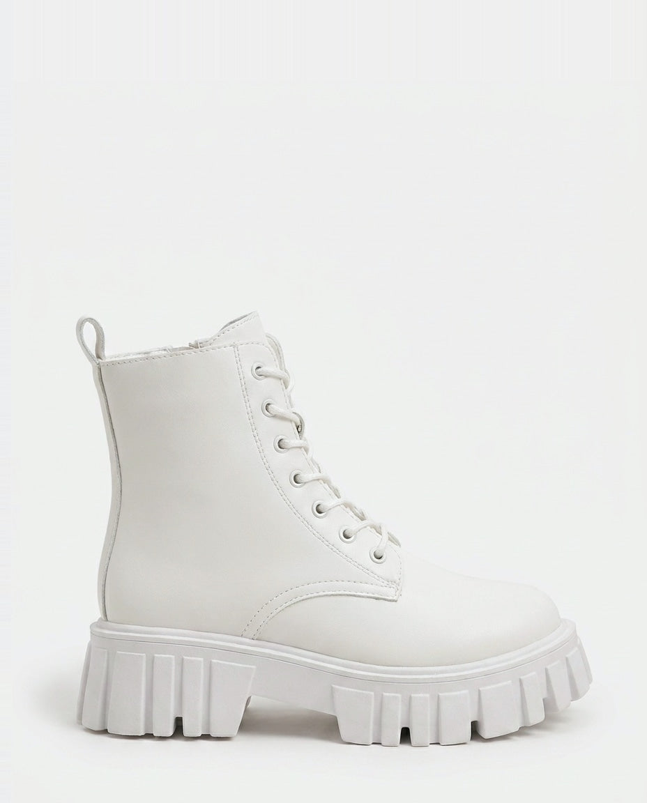 Chunky Platform Lace-Up Ankle Boots
