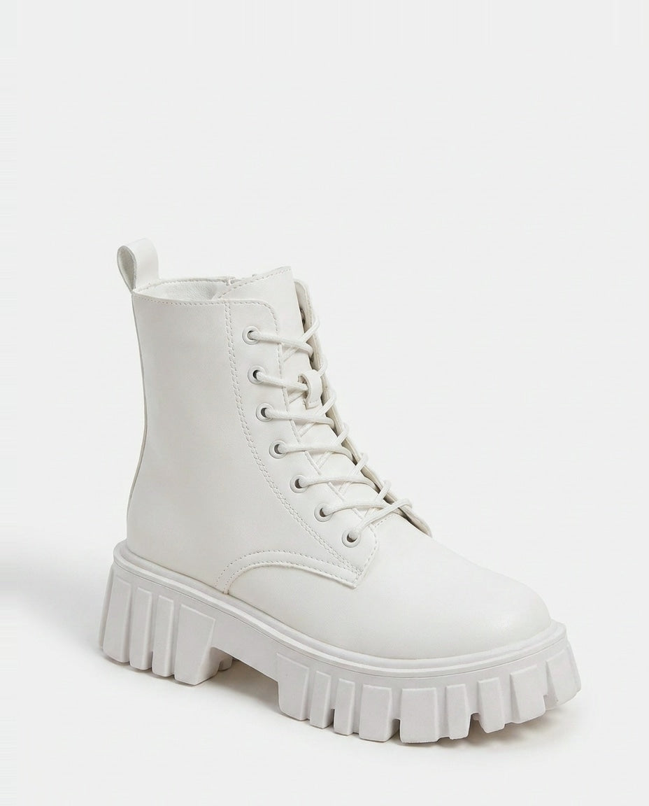 Chunky Platform Lace-Up Ankle Boots