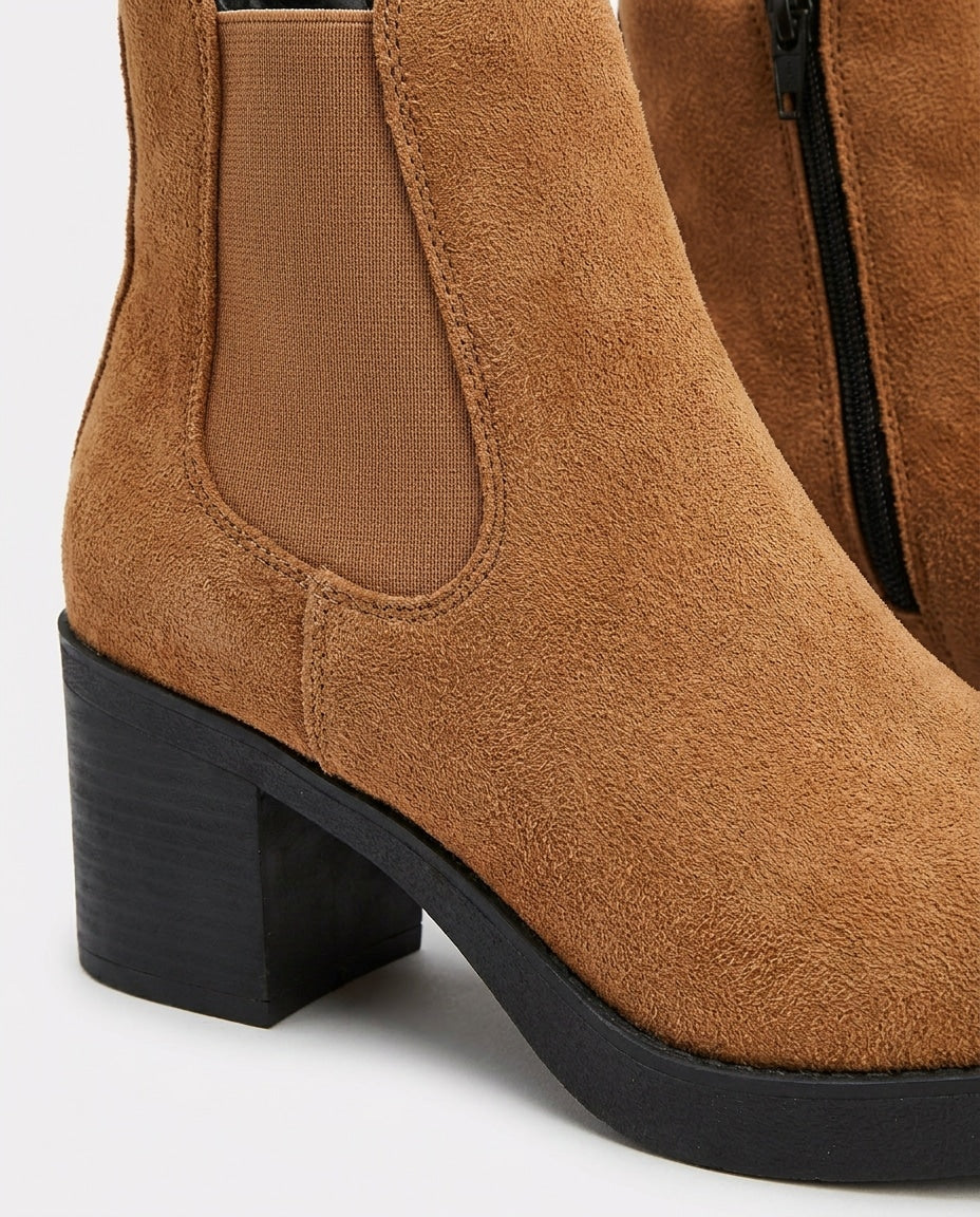 Platform Block Heel Chelsea Boots
