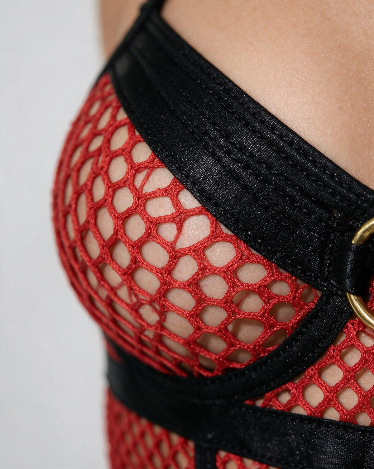 Fishnet Bodysuit With Garter Straps