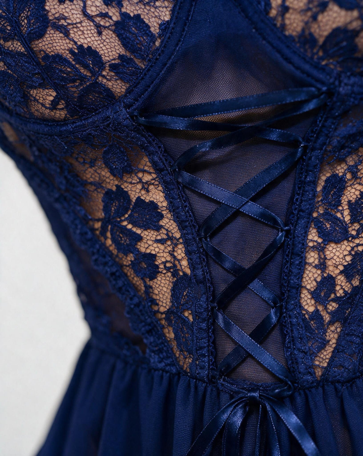 Lace Corset Babydoll With Garter Straps