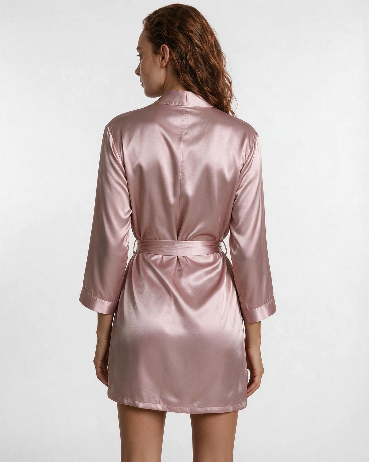 Satin Wrap Robe With Belt