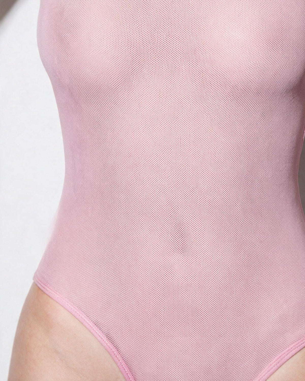 Sheer Mesh Spaghetti Strap Bodysuit