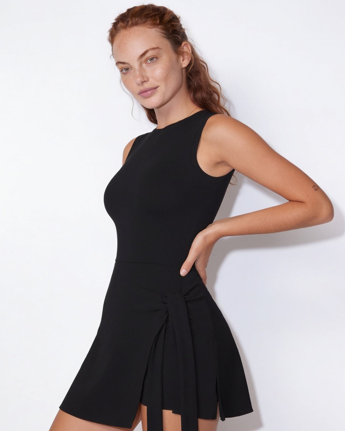 Wrap Tie Flared Mini Playsuit