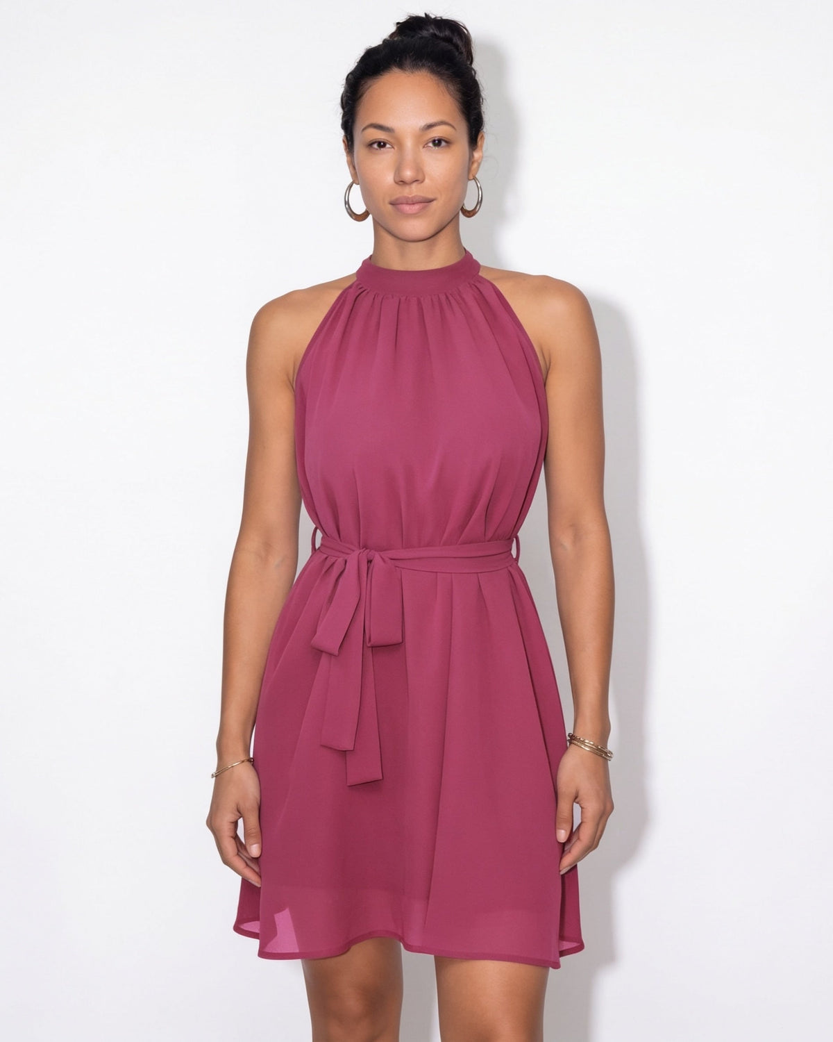 Tie-Waist Halterneck Mini Dress
