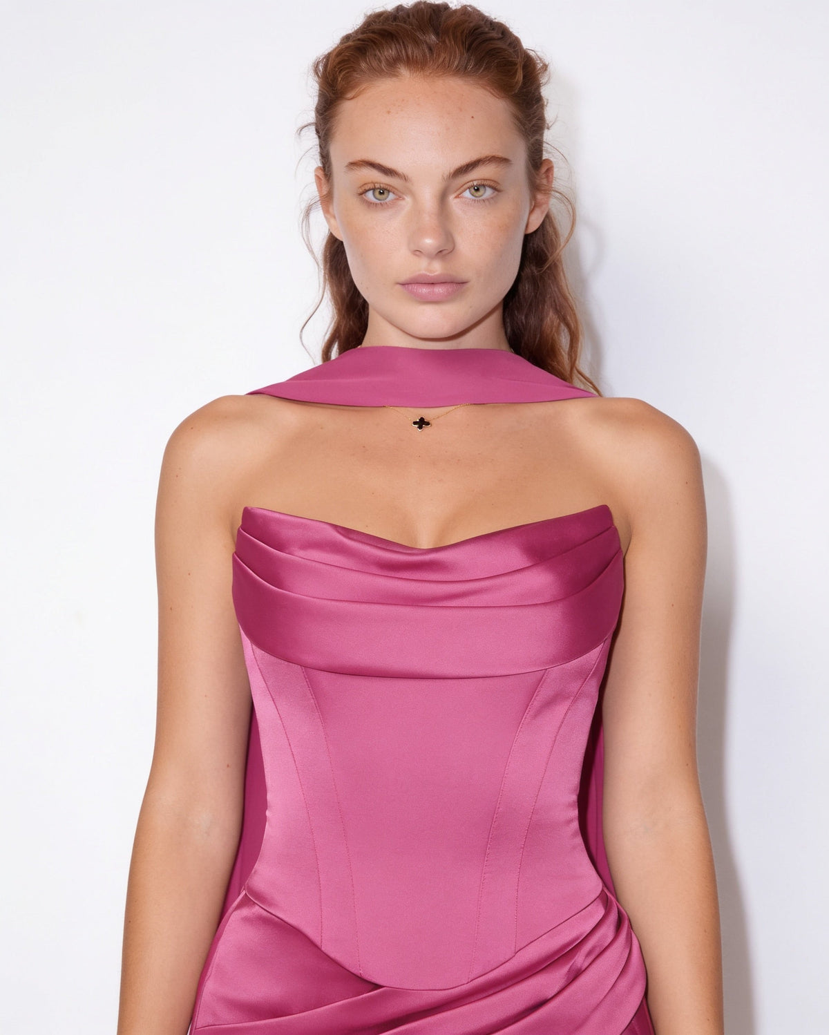 Halter-Tie Draped Corset Gown