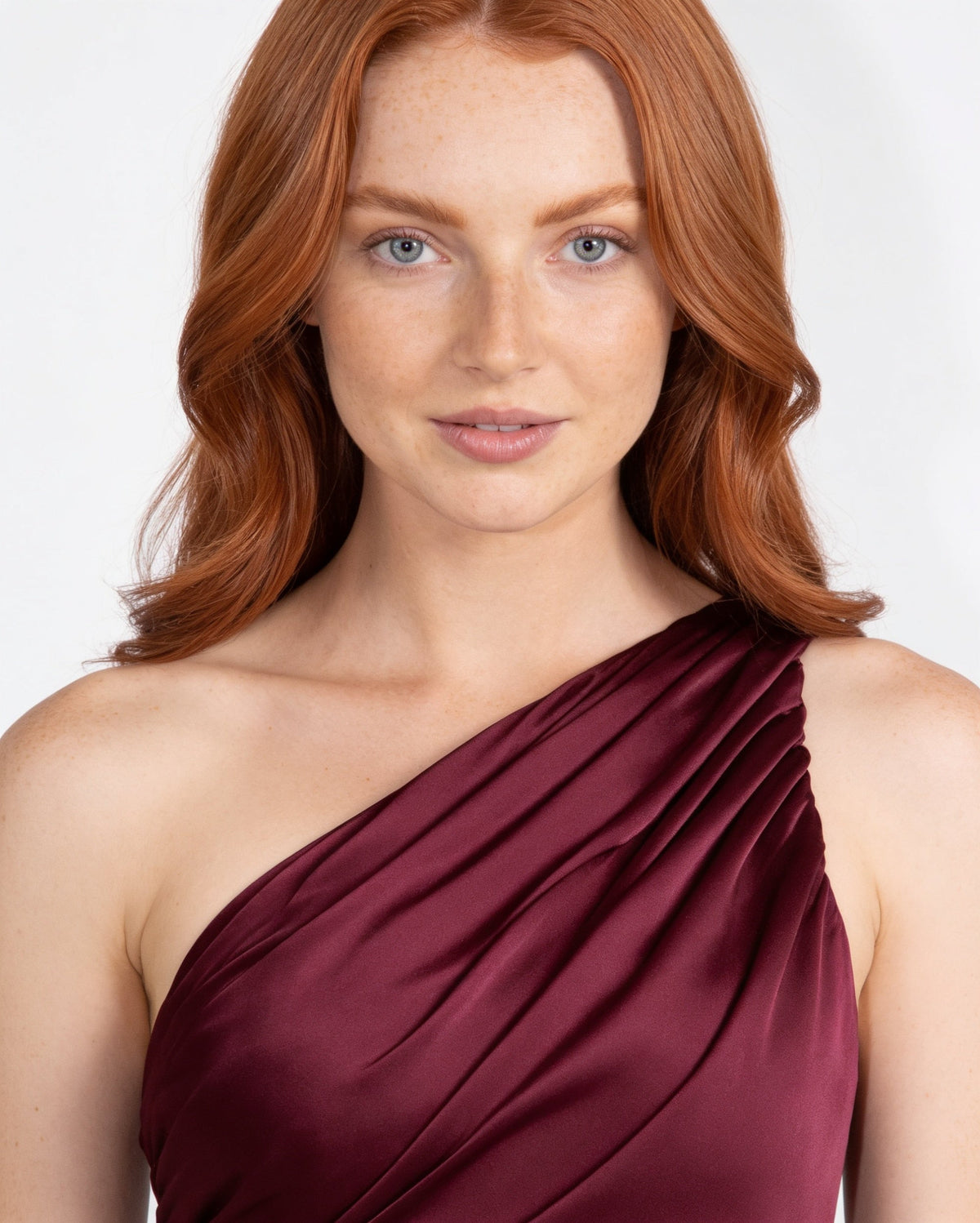 One-Shoulder Ruched Maxi Dress